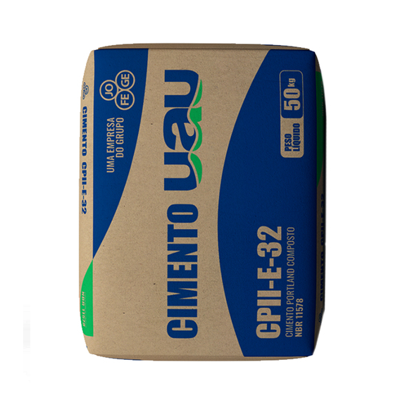 Cimento Portland Composto, CP II-E-32, Pacote com 50 Quilos